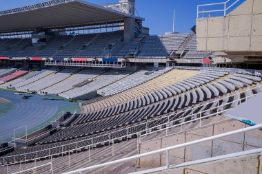 İspanya 'nın Barselona kentindeki Olimpik Stadyum manzarası