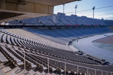 İspanya 'nın Barselona kentindeki Olimpik Stadyum manzarası