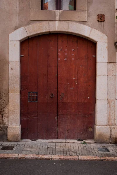 Une Ancienne Porte Maison Dans Vieille Ville Espagne — Photo