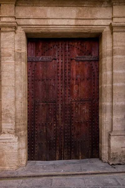 stock image An ancient house doors in old town, Spain