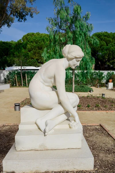 White ancient greek statue of Venus bather