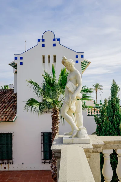 White ancient greek statue of Venus bather