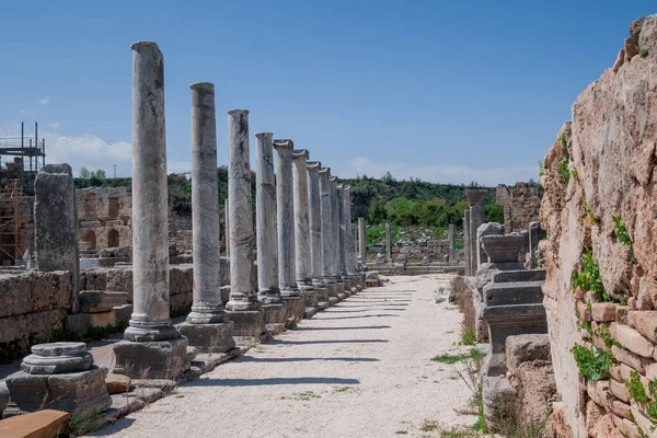 Greek Roman Ruins Perge Turkey — Stock Photo, Image
