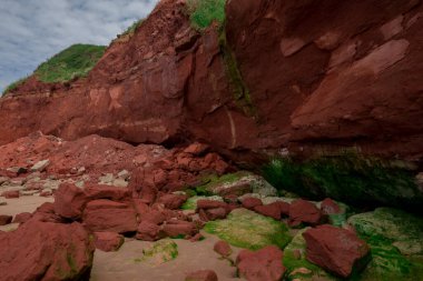 Sandstone cliffs of Exmouth beach,England.UK.