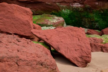 Sandstone cliffs of Exmouth beach,England.UK.