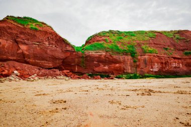 Sandstone cliffs of Exmouth beach,England.UK.