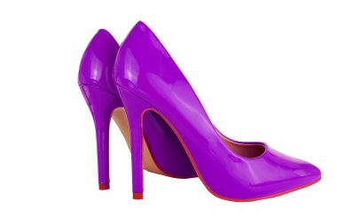 Beyaz arka plan üzerinde yüksek topuklu ayakkabı   