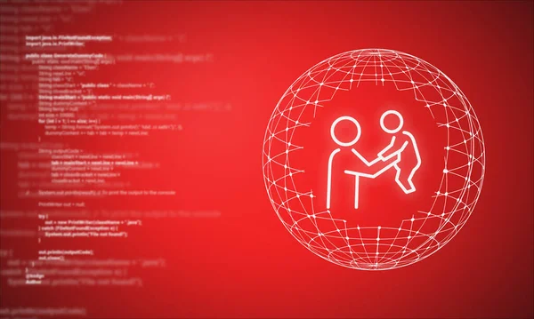 Çocuk güvenliği çevrimiçi alarmı. Kırmızı çocuk koruma grafiği.