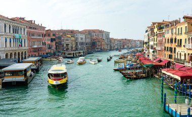 İtalya, Venedik 'te Büyük Kanal. Seyahat için romantik bir yer..