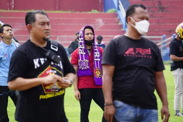 Apoiantes Persik Kediri Persik Clube Futebol Indonésio — Fotografia de Stock
