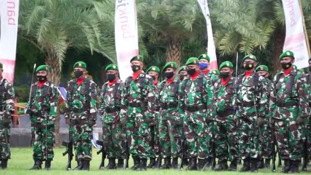 Soldado Indonesio Ceremonia Del Día Independencia — Vídeos de Stock