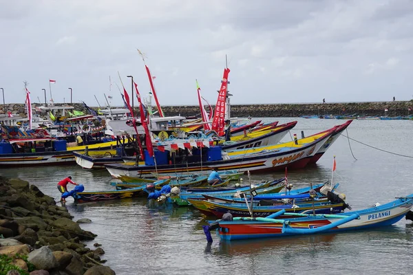 Petit Laut Cérémonie Sur Plage Tambakrejo Petik Laut Est Pêcheur — Photo