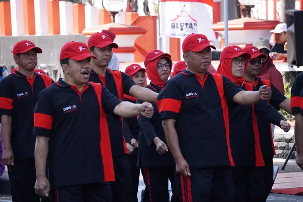 Indonesia Participa Marcha Baris Berbaris Para Celebrar Día Independencia Indonesia — Foto de Stock