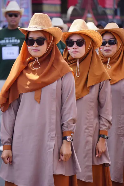 Indonesische Deelname Aan Mars Baris Berbaris Indonesische Onafhankelijkheidsdag Vieren — Stockfoto