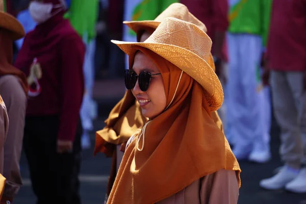 Indonesia Participa Marcha Baris Berbaris Para Celebrar Día Independencia Indonesia —  Fotos de Stock