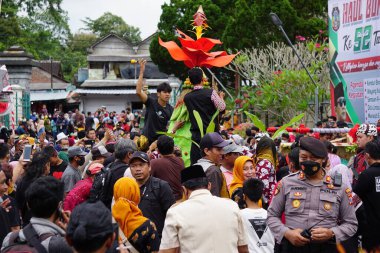 The celebration of grebeg Pancasila. Grebeg Pancasila is held to celebrate Pancasila day