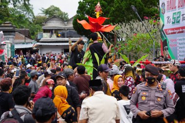 The celebration of grebeg Pancasila. Grebeg Pancasila is held to celebrate Pancasila day