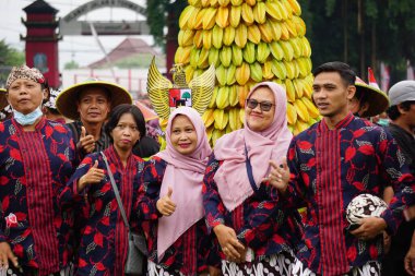 The celebration of grebeg Pancasila. Grebeg Pancasila is held to celebrate Pancasila day