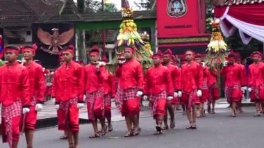 The celebration of grebeg Pancasila. Grebeg Pancasila is held to celebrate Pancasila day