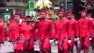 The celebration of grebeg Pancasila. Grebeg Pancasila is held to celebrate Pancasila day