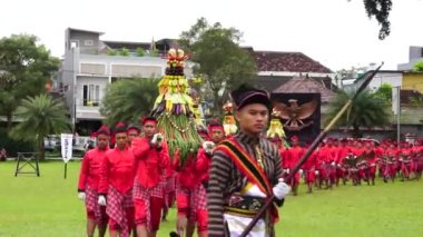 The celebration of grebeg Pancasila. Grebeg Pancasila is held to celebrate Pancasila day