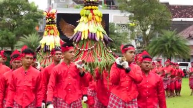 The celebration of grebeg Pancasila. Grebeg Pancasila is held to celebrate Pancasila day