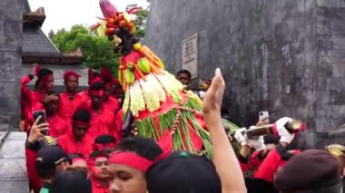 The celebration of grebeg Pancasila. Grebeg Pancasila is held to celebrate Pancasila day