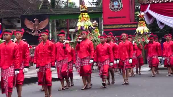 Celebration Grebeg Pancasila Grebeg Pancasila Held Celebrate Pancasila Day — Stok Video