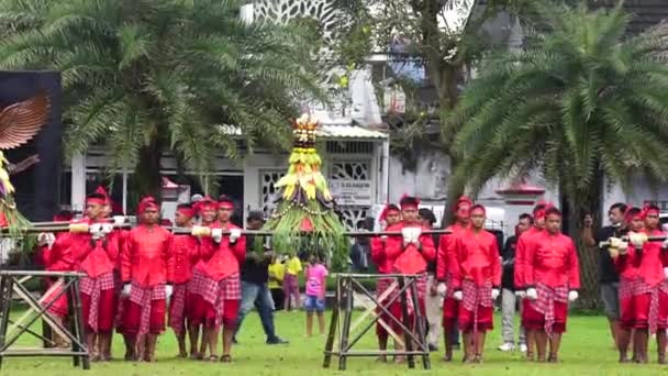 Celebration Grebeg Pancasila Grebeg Pancasila Held Celebrate Pancasila Day — стоковое видео