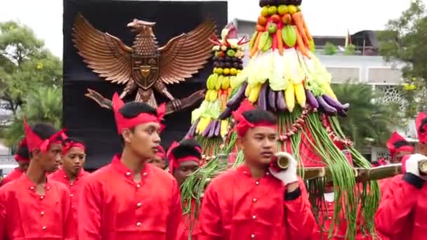 Celebration Grebeg Pancasila Grebeg Pancasila Held Celebrate Pancasila Day — Stok Video