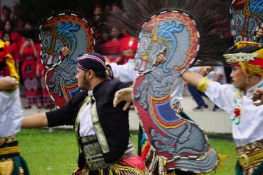Indonesian perform traditional dance on grebeg pancasila. Grebeg pancasila held to celebrate pancasila day