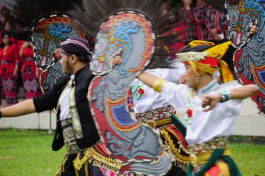 Indonesian perform traditional dance on grebeg pancasila. Grebeg pancasila held to celebrate pancasila day