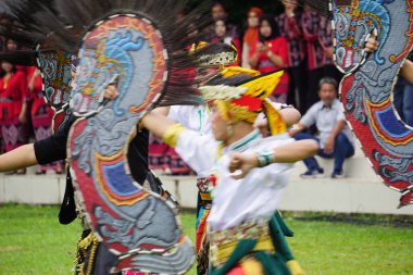 Indonesian perform traditional dance on grebeg pancasila. Grebeg pancasila held to celebrate pancasila day