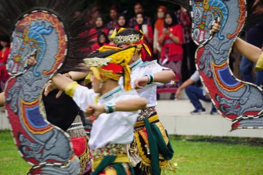 Indonesian perform traditional dance on grebeg pancasila. Grebeg pancasila held to celebrate pancasila day