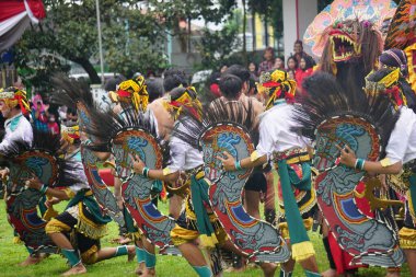 Indonesian perform traditional dance on grebeg pancasila. Grebeg pancasila held to celebrate pancasila day