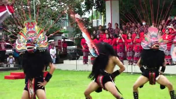 Indonesian Perform Barongan Kucingan Dance Dance Come Blitar — Wideo stockowe