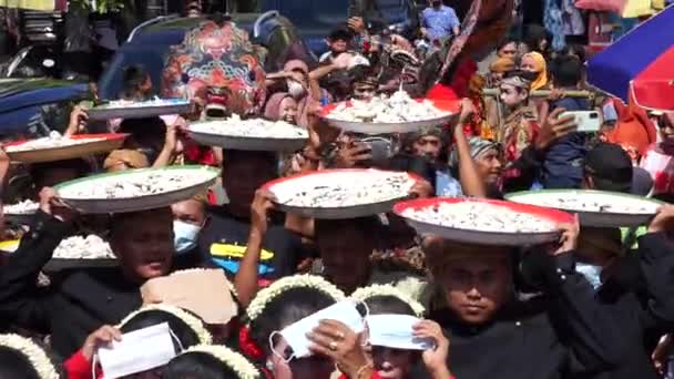 Javanese Thanksgiving Indonesian Also Call Larung Semboyo Labuh Laut Larung — Stok Video