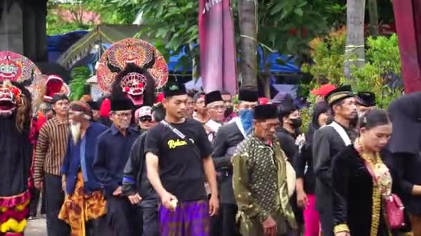Siraman Gong Kyai Pradah Ceremony Ceremony One Indonesian Intangible Cultural — Stok video