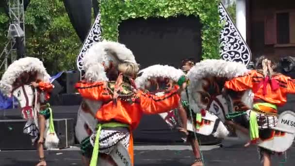 Indonesian Performing Jaranan Dance Kuda Lumping Kuda Kepang Dance Celebrate — Vídeo de Stock