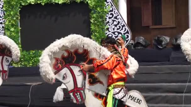 Danza Indonesia Jaranan Kuda Bulping Kuda Kepang Danza Para Celebrar — Vídeos de Stock