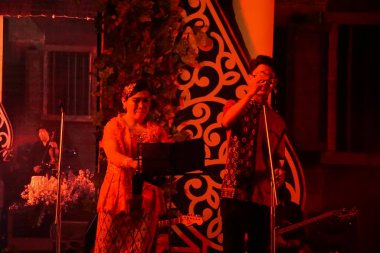 Javanese performing keroncong music. Keroncong is one of  music genre from Indonesia