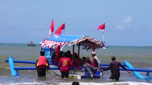 People Vacation Gemah Beach — Vídeos de Stock
