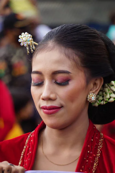 Ινδονησιακό Ιαπωνικό Παραδοσιακό Πανί Στο Tumpeng Agung Umpak Bale Kambang — Φωτογραφία Αρχείου