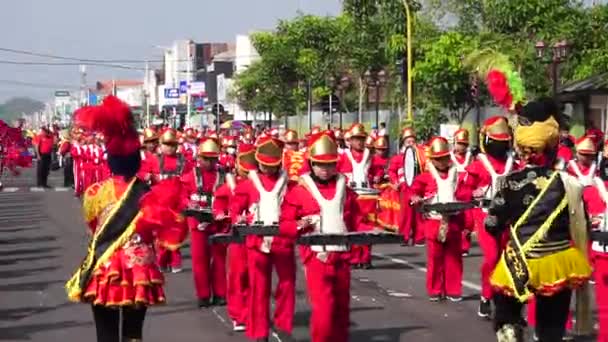 Carnaval Indonesia Para Celebrar Día Nacional Educación — Vídeo de stock