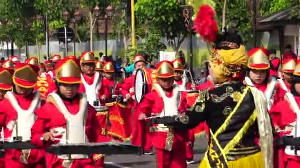 Carnaval Indonesia Para Celebrar Día Nacional Educación — Vídeos de Stock
