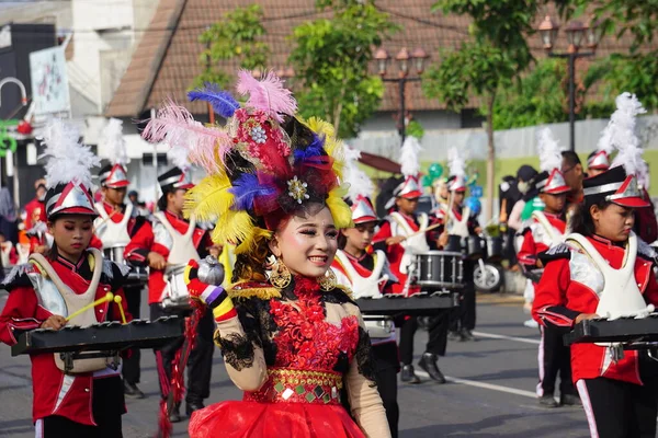 Indonesisch Carnaval Nationale Onderwijsdag Vieren — Stockfoto