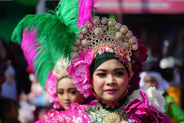 Indonéský Karneval Oslavě Národního Dne Vzdělávání — Stock fotografie