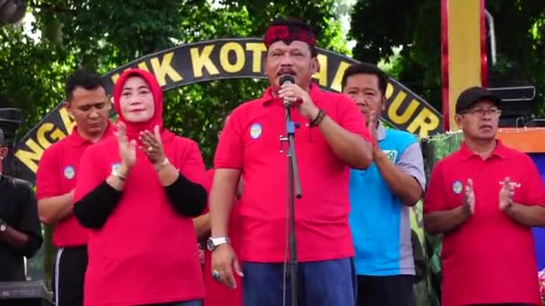 Marhaen Djumadi Från Plt Nganjuk Regent Östra Java Indonesien — Stockvideo