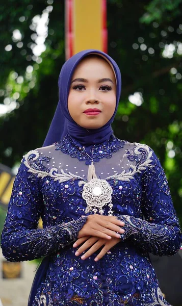 Indonesio Con Vestido Novia Java — Foto de Stock