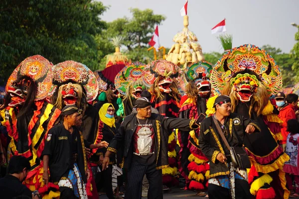 Carnaval Java Barongan Kirab Barongan Simpang Lima Gumul — Foto de Stock